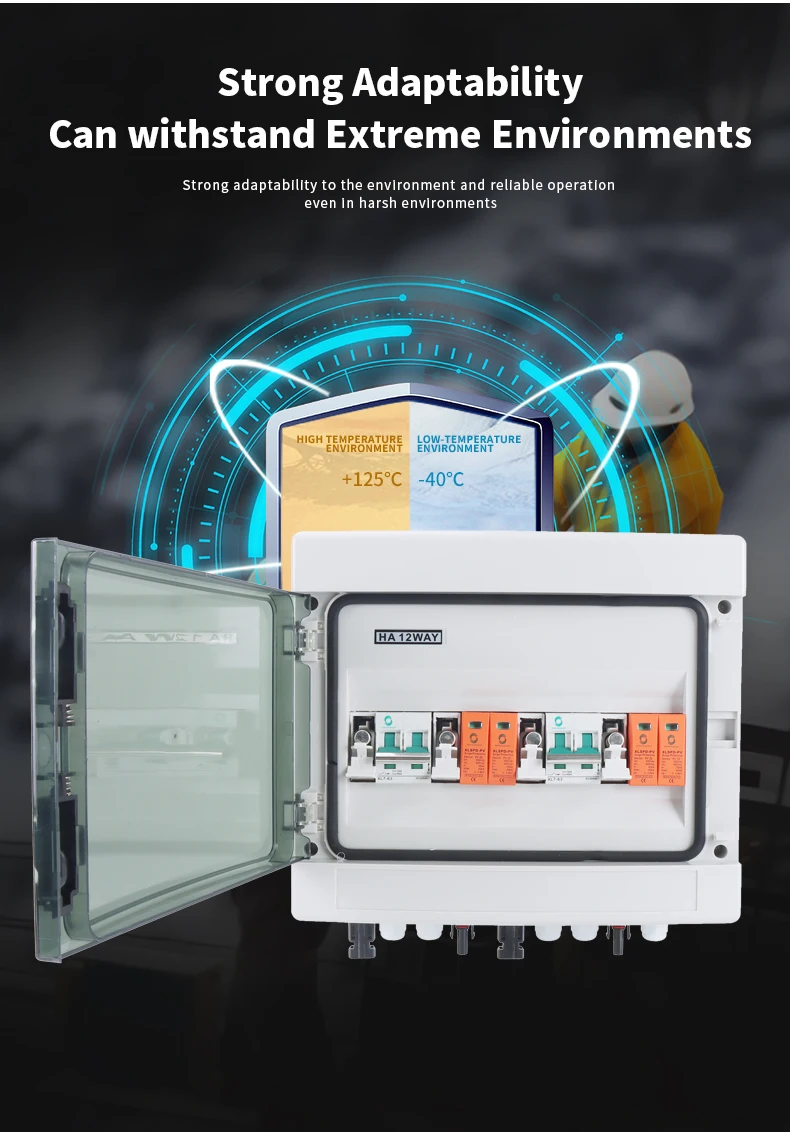 WSDB-PV2/2 500V 600V 2 input 2 output string for off grid solar energy system Photovoltaic Array Solar PV DC Combiner Box