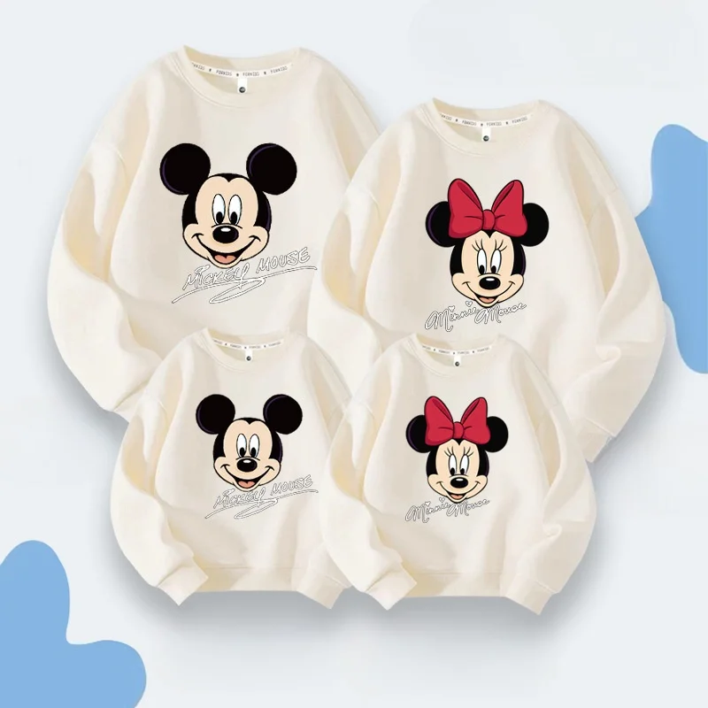 Parent Child Outfit Family of Three Spring and Autumn Hoodie With Cartoon Print  New High-end Mother and Child Outfit Autumn 2