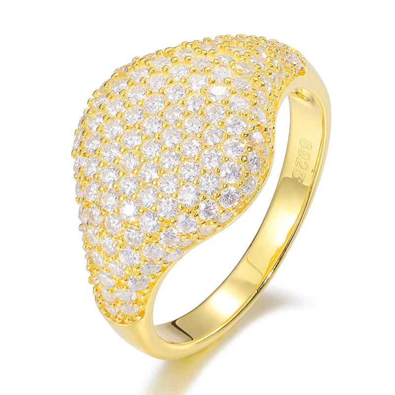 

16YTQR0005-63 Lefei Fashion Luxury Diamond-set Classic Moissanite Hiphop Hap Babysbreath Rings For Women 925 Silver Jewelry Gift