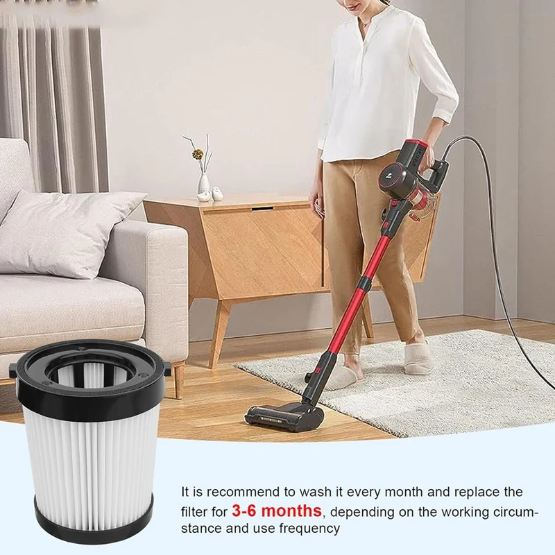 MREO 掃除機フィルター 交換用 FABULETTA FSV101 FSV001 Lubluelu 202 Oraimo OSV-102 Besswin W26 VacLife VL732 206 掃除機用 (4)　並行輸入品 - Vacuum Filter Replacement Compatible with Fabuletta