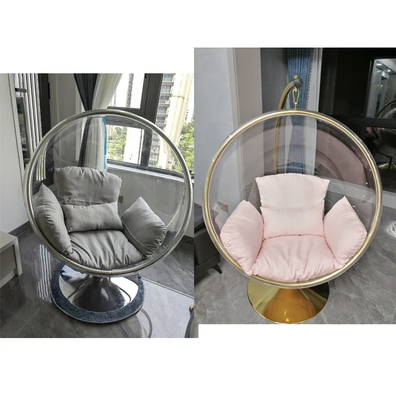 Silla de burbujas transparente para interiores, sillón de una sola cuna, cesta colgante para balcón, mecedora, reclinable