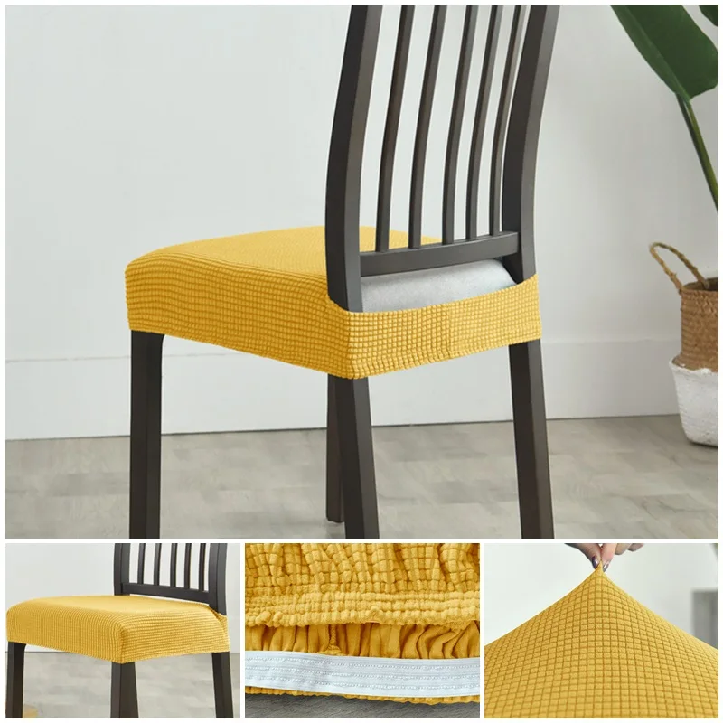 6 Coprisedili Elasticizzati In Velluto Per Sedie Da Pranzo - Grigio - Adatti A Sedili 36-54cm