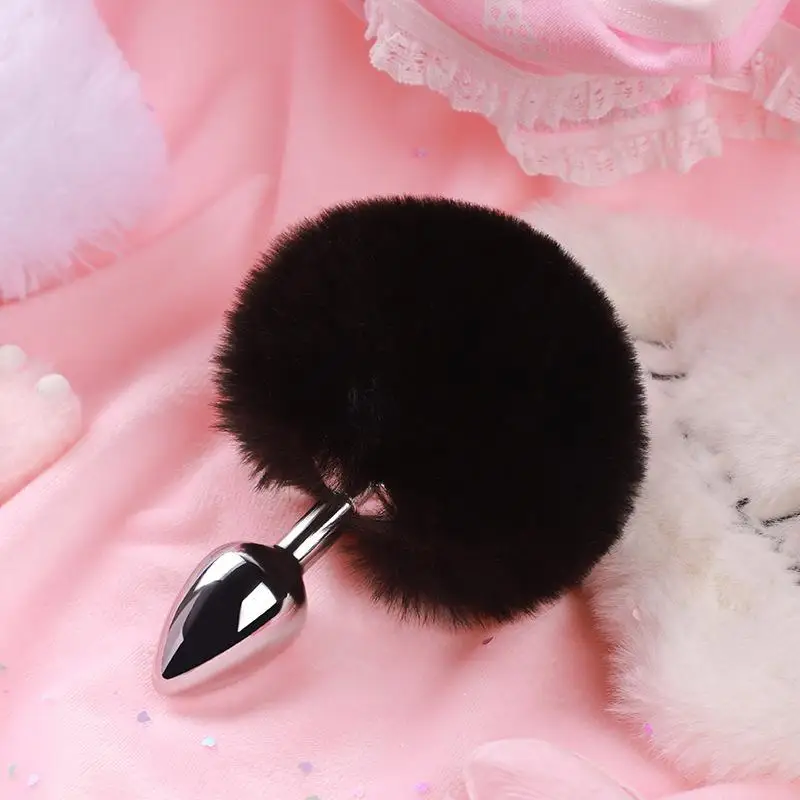 Plush Rabbit Tail Anal Plug Prostate Massager Butt Plug Rabbit BDSM Cosplay Erotic Sex Toys for Women Adults Sex Game