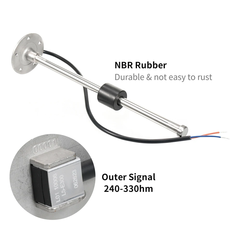 VDO Reed Switch Fuel Sender – 350mm Length, 240-33 Ohm, Stainless Steel, Insulated Spade Connectors