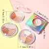 5-in-1 Highlighter Powder Palette - Long-Lasting, Easy-to-Apply, Shimmery Effect for Contouring and Brightening All Skin Tones w 4