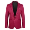 Thin Pockets Men Blazer Long Sleeve Single Button Lapel Suit Jacket Suit Coat Trendy Business Blazer Outwear Wedding Suit Coat 5