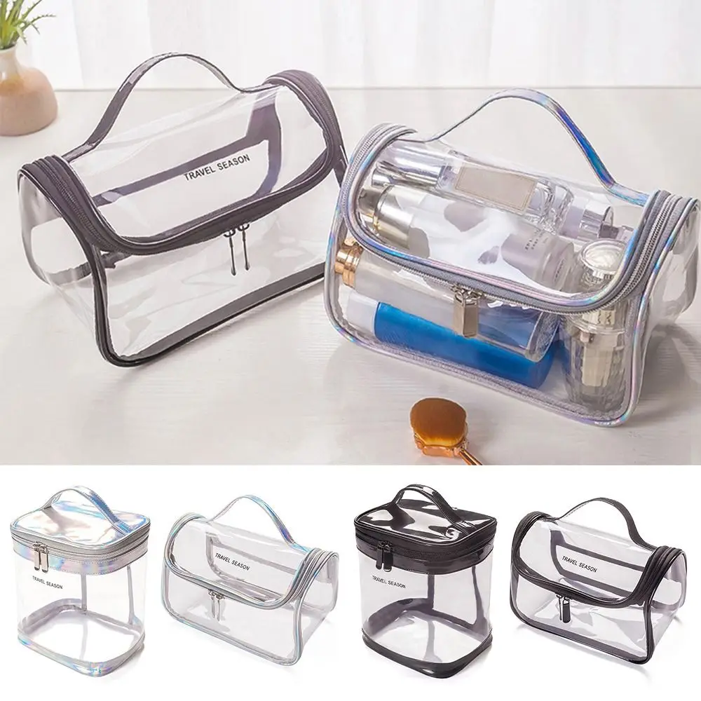 PVC Cosmetic Bag Large Capacity Transparent Toiletry Bag Travel Organizer Multifunctional Storage Makeup Bag Daily Storage