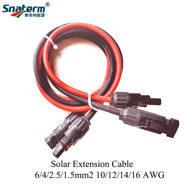 1 Paar rot-schwarze Solar-PV-Kabel verlängerung mit beiden Enden