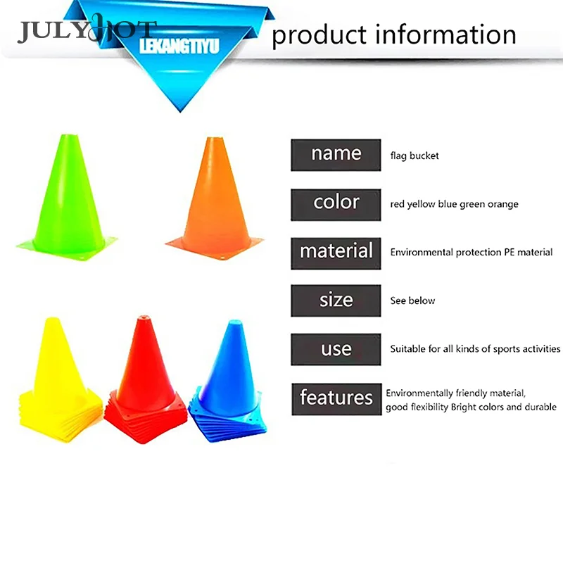 18 cm de treinamento de cone de futebol marcador de cones esportes