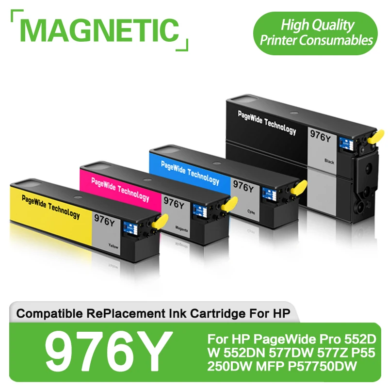 

New 976Y 976 Compatible Color Inkjet Ink Cartridge For HP976Y For HP976 For HP Pagewide pro 552dw/dn/ 577dw/z Printer