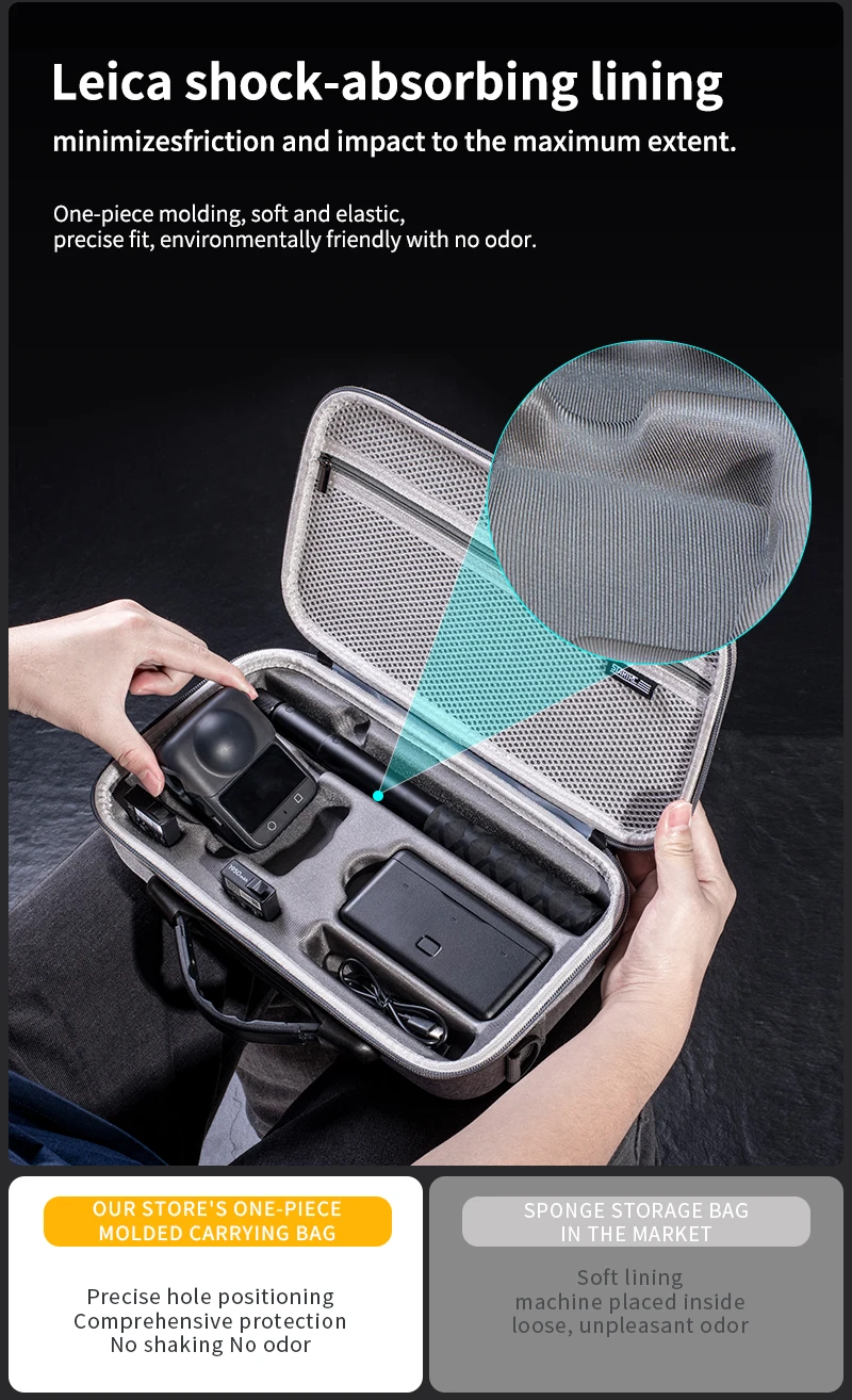 Handtasche für DJI Osmo 360, Aufbewahrungstasche, Kameraschutz für DJI Osmo 360, Umhängetasche, tragbar, für Reisen, Sturzprävention – Detail 5