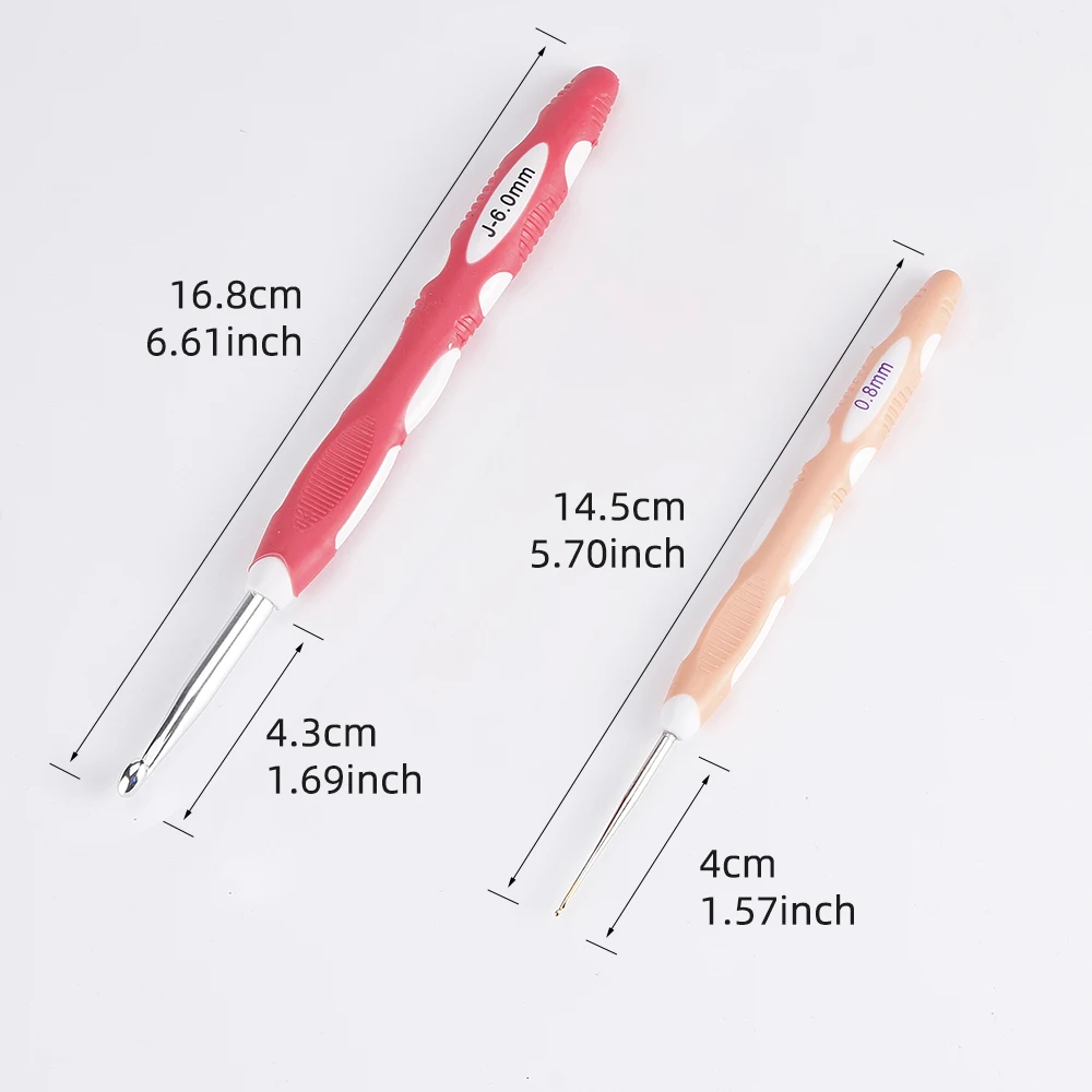 9Pcs Red Crochet Hooks Ergonomic Crochet Hook Set Soft Touch Aluminum Crochet  Needle for Arthritic Hands Crochet Kit for Beginne - AliExpress