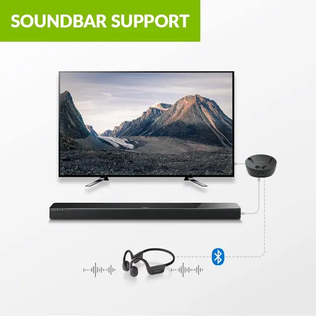 Open-Ear TV Earbuds with Clear Dialogue, Bluetooth Transmitter & Charging Dock, Optical Passthrough - Image 5