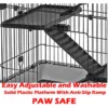 Large 5-Level In/Outdoor Small Pet Cage with Solid Platform Ramp Leakproof Litter Easy Clean 2-Inch Deep Tray Lockable Casters 3