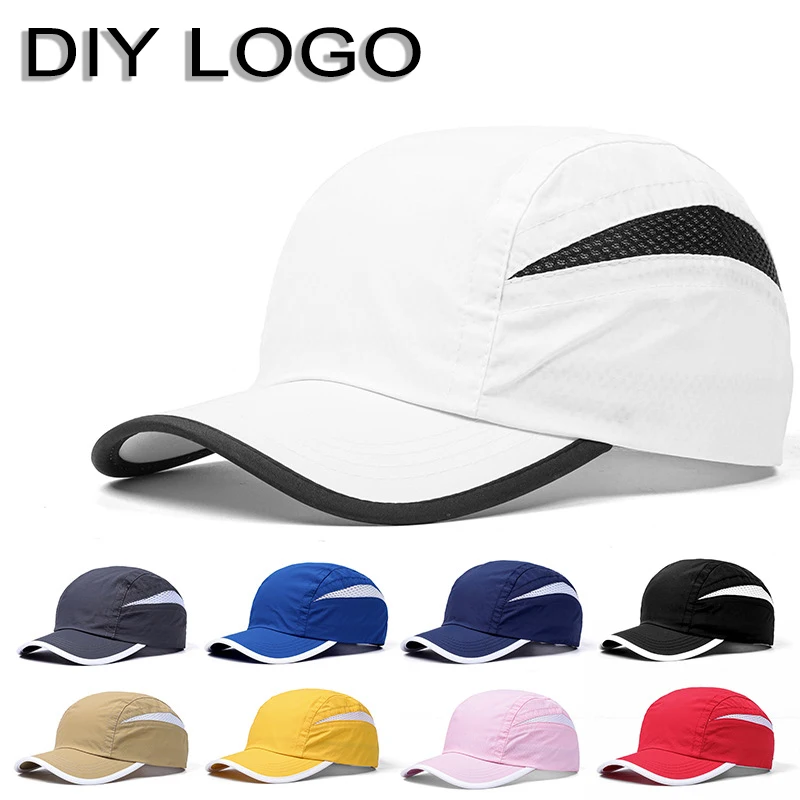 

Модные быстросохнущие бейсболки для мужчин и женщин, подходящие цвета, с логотипом «сделай сам», летняя уличная спортивная Солнцезащитная шляпа с защитой от солнца, принимается 1 шт.