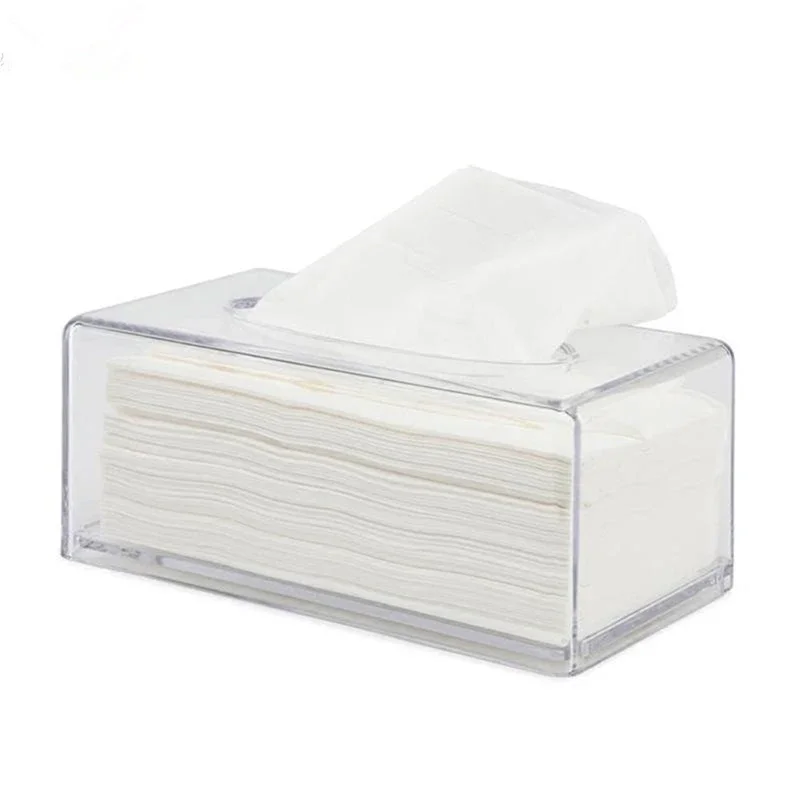 New Clear Acrylic Tissue Box Holder Tissue Dispenser Napkin Holder Car Home Office Desktop Tissue Storage Box Organizer 4