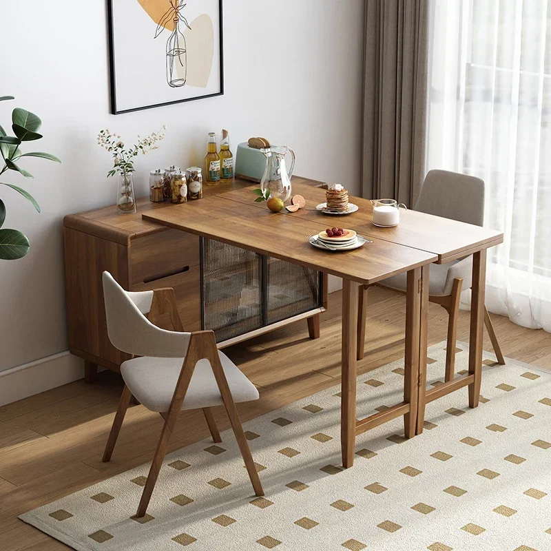 

Набор складных обеденных столов из массива дерева в китайском стиле для небольшой квартиры, домашний настенный шкаф для хранения, выдвижной обеденный стол