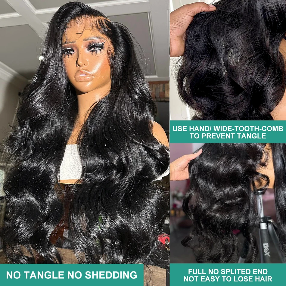 Human Hair Wig 220% Transparent HD Body Wave 5x5 Closure 30 40 Inches 13x6 13x4 Lace Front