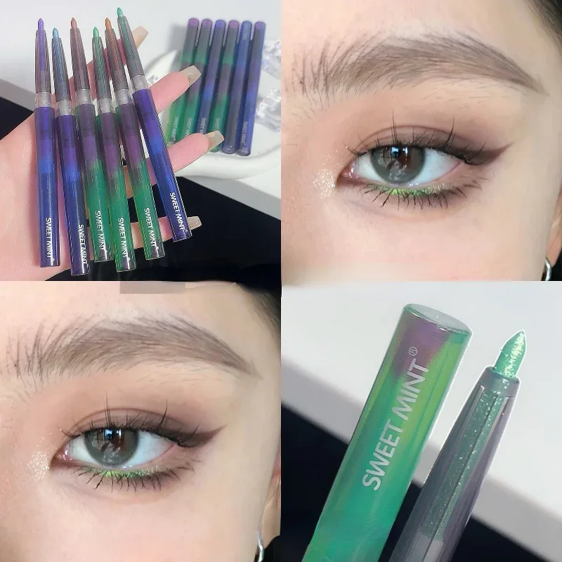 Eyeliner Pencil Shiny Chameleon Green Gold Purple Glitter Eye Shadow Lying Silkworm Pen Waterproof Beauty Cosmetics Women Makeup