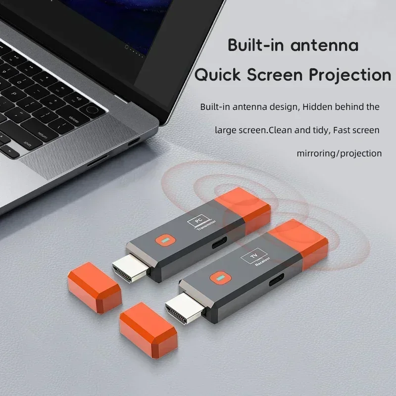 50M Wireless HDMI Video Transmitter Receiver Kit HDMI Extender Adapter TV Stick Dongle for Monitor Projector Laptop