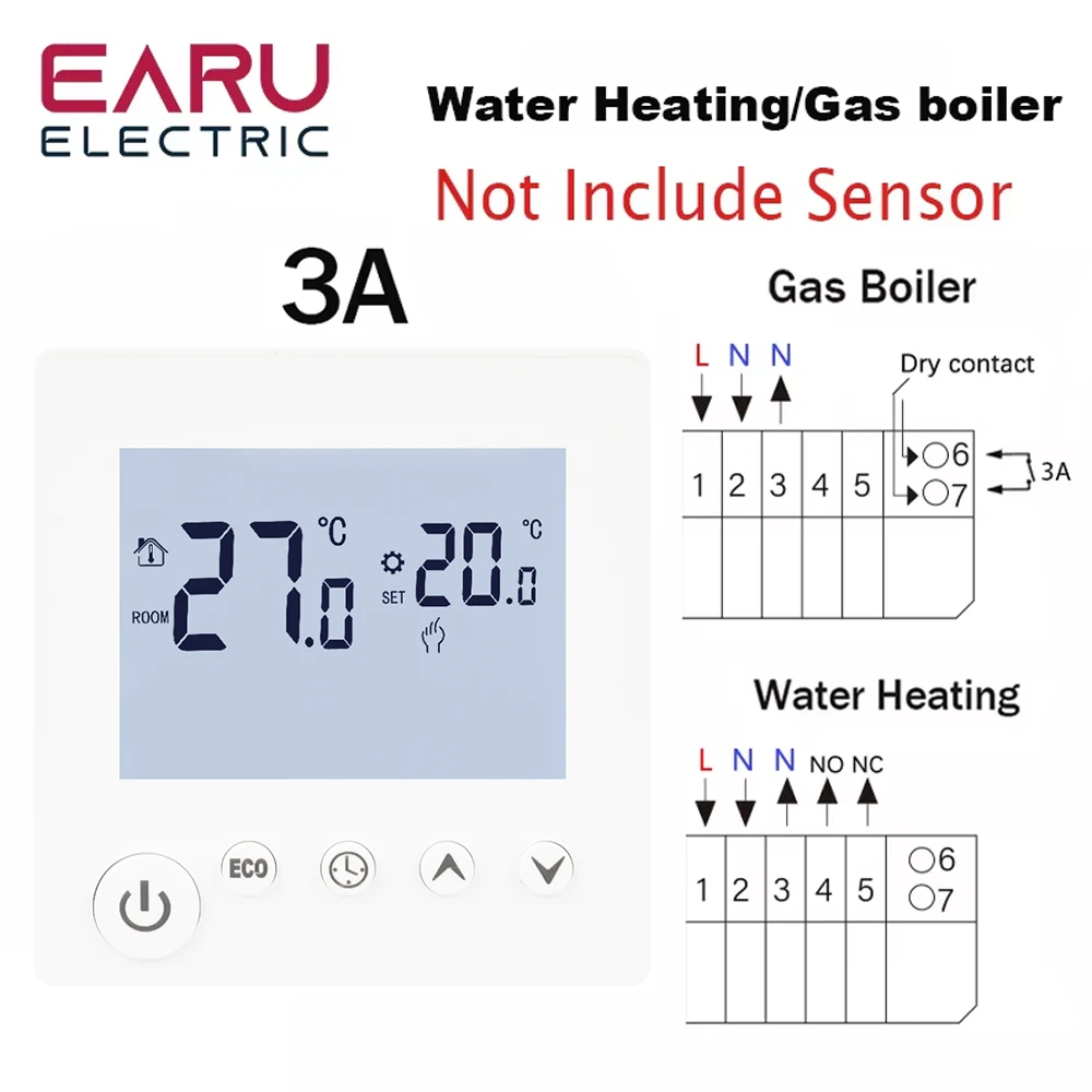 AC90V-240V 3A 16A Water Electric Floor Heating TRV House Room Thermostat Tempera
