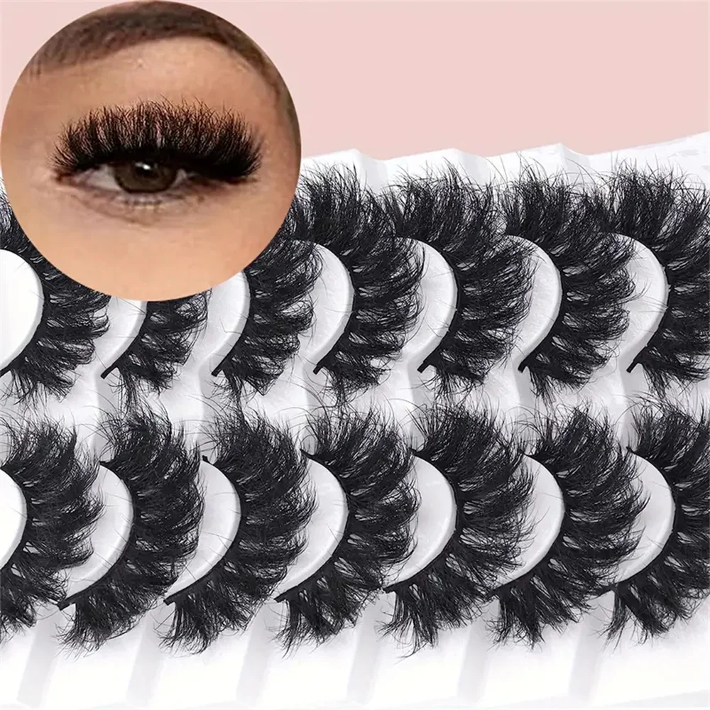 Description Picture 4 of item7 Pairs Fluffy Eyelashes , Wispy Dramatic False Eyelashes , Thick Volume 6D Effect Lashes C Curling 20mm Long Fake Eyelashes