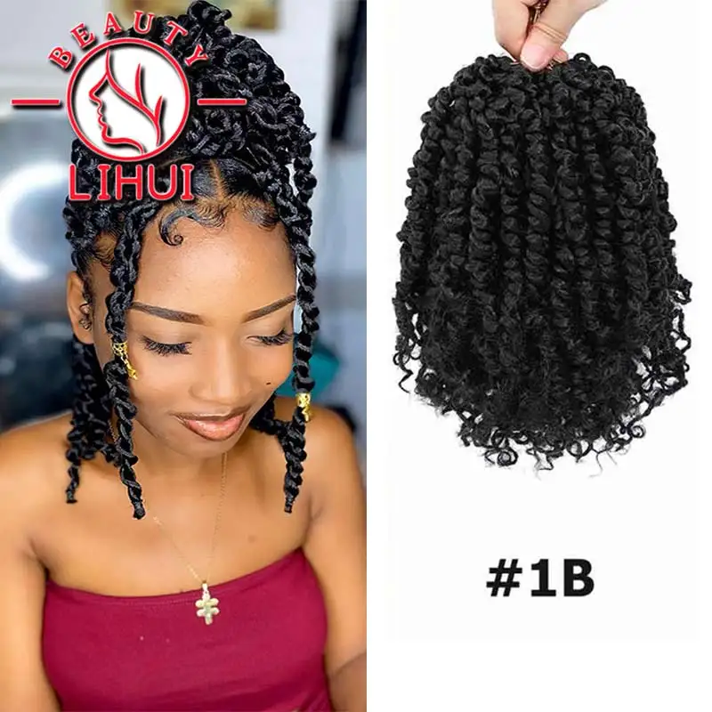 

Passion Twist Crochet Hair For Black Women 6/8/12/18 Inch Short Bob Pre-Looped Crochet Braids Synthetic Braiding Hair Extensions