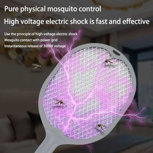 Elektromos Szúnyog Swatter Újratölthető Új Kettő Egy Háztartásbiztonságban Szuper Szúnyoggyilkos Lámpás Akkumulátor - Image 4