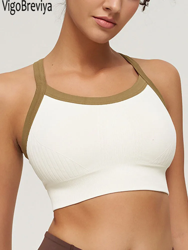 VigoBreviya الصلبة المرقعة سلس اليوغا أفضل النساء 2025 أكمام اللياقة البدنية تي شيرت رياضي الجري تجريب القمم الصدرية الملابس