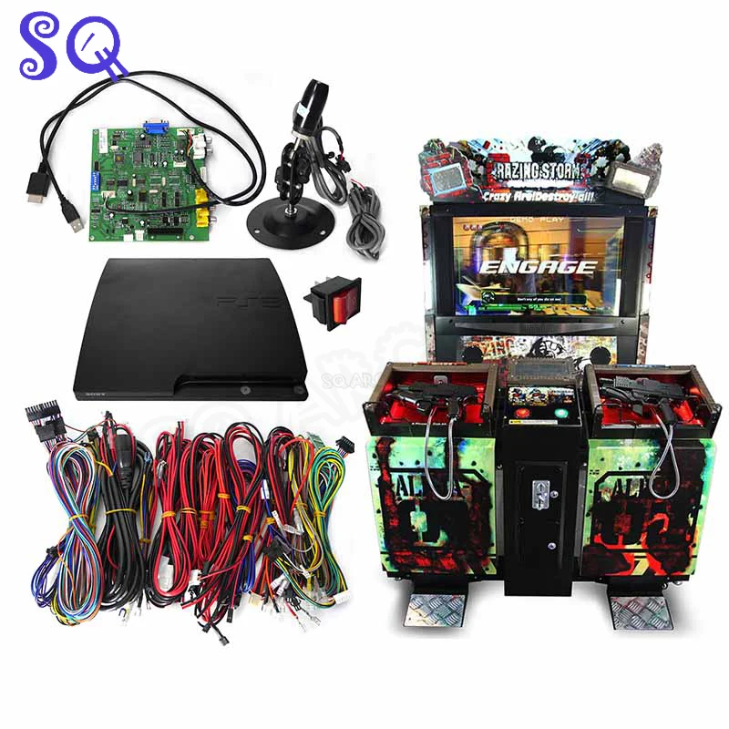 upgraded 3 in 1 arcade submachine shooting gun video simulator coin operated game for aliens farcry the house of the dead 3 Arcade Razing Storm Shooting Game Simulator Video Arcade Coin Operated Gun Games Machines For Entertainment Equipment Parts