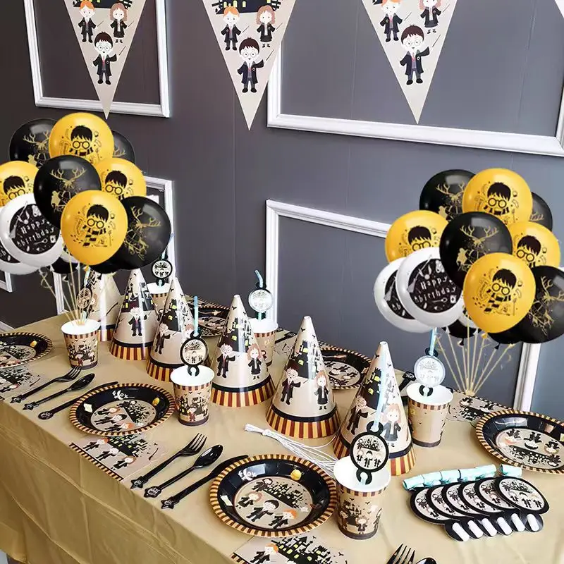 Cartone Animato Harry Potter Usa E Getta Festa Di Compleanno Posate Set Di Palloncini Decorativo Baby Shower Tazza Piatto Sfondo Sacchetto Di Carta