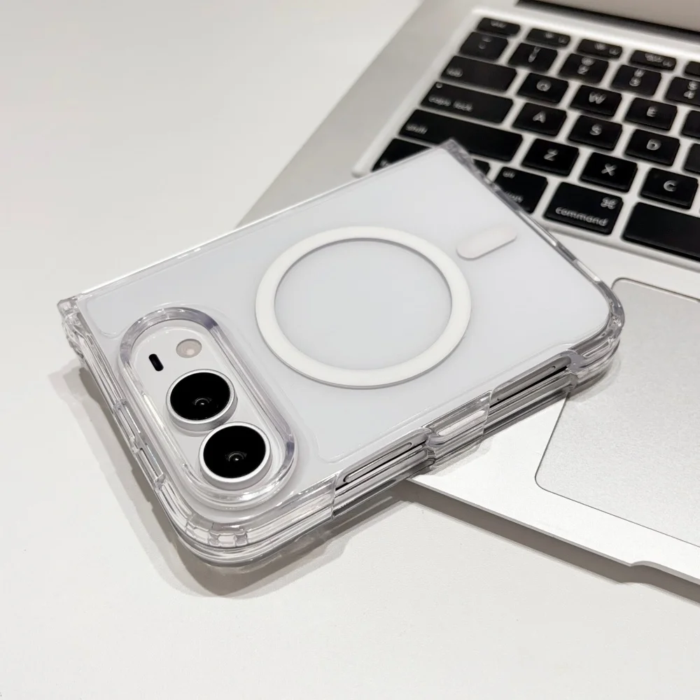 Slim Matte Acrylic Magnetic Case with HD Crystal Clear Frame