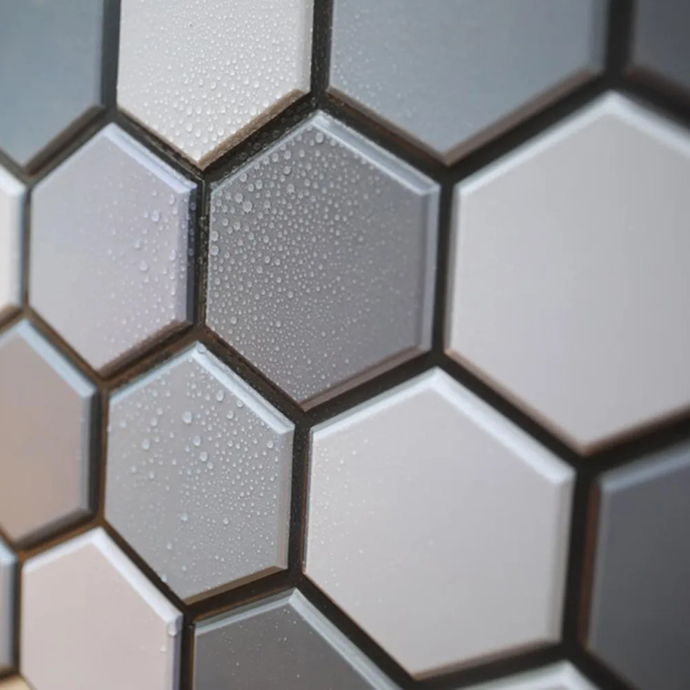 

3D Adhesive Kitchen Wall Tiles Stickers Bathroom Mosaic Stickers Peel For Smooth Media Glass, Metal, Dust-free Walls Sticker