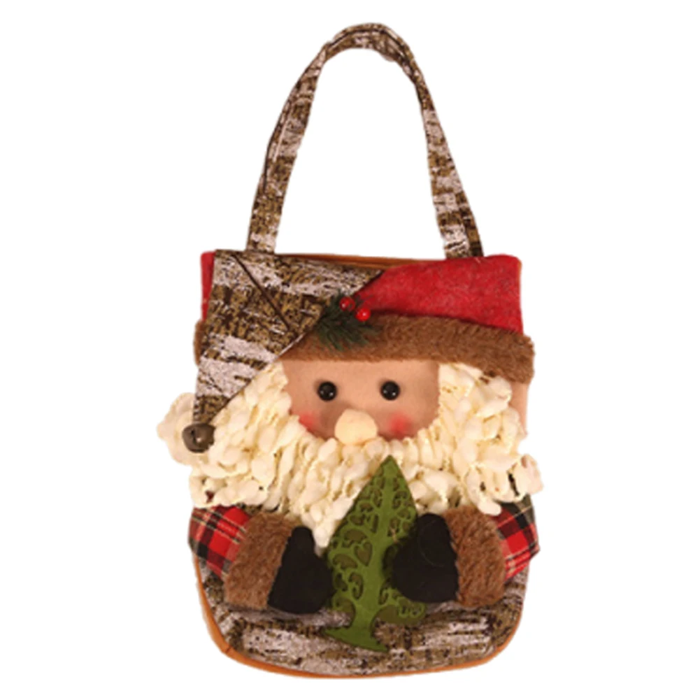 Christmas Cartoon Candy Bag with Handle for Holiday Decoration