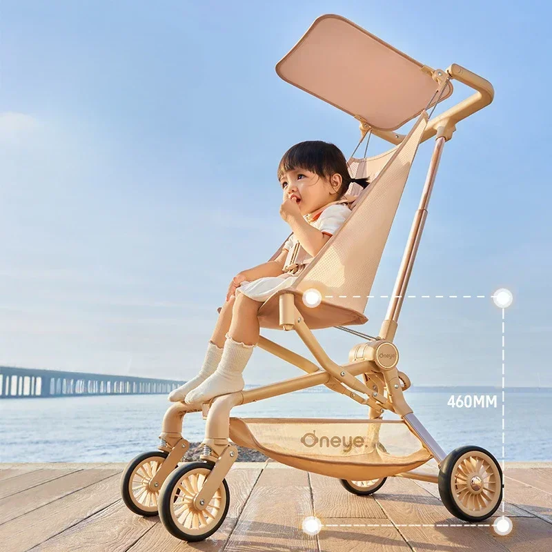 Foldable Ultra-light Stroller Portable Pocket Baby Stroller High View Baby Lightweight Four-wheel Carriage