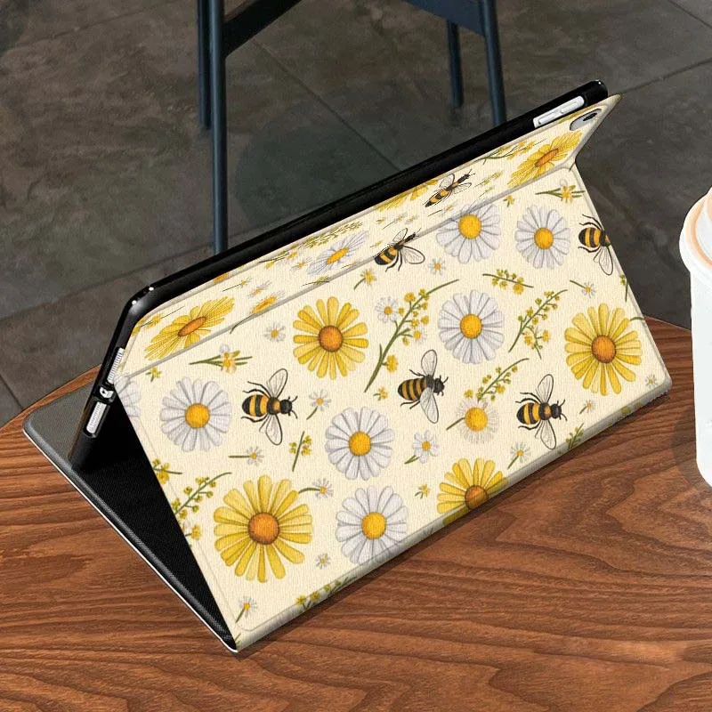 Cartoon Yellow Bee Flower Tablet Case