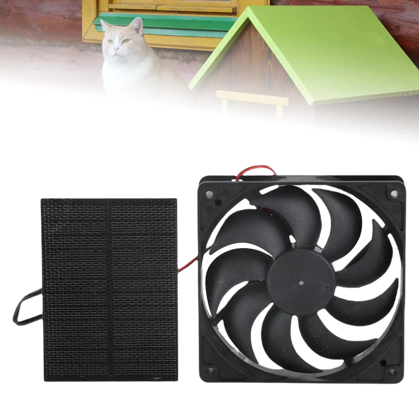 3W Solar Exhaust Fan Air Extractor 6 Inch Mini Ventilator Solar Panel Powered Fan for Dog Chicken House Greenhouse RV