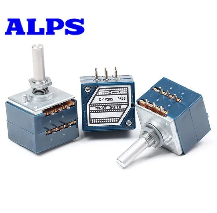 

2 шт., 100% оригинальный Японский потенциометр громкости ALPS 27 типа, синий 2X50K