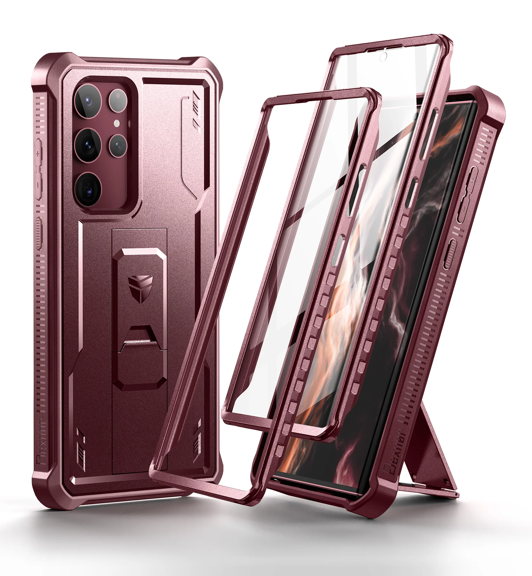 Durable 360° Kickstand Case with Dual Front Frames - Military Grade Shockproof Armor Cover