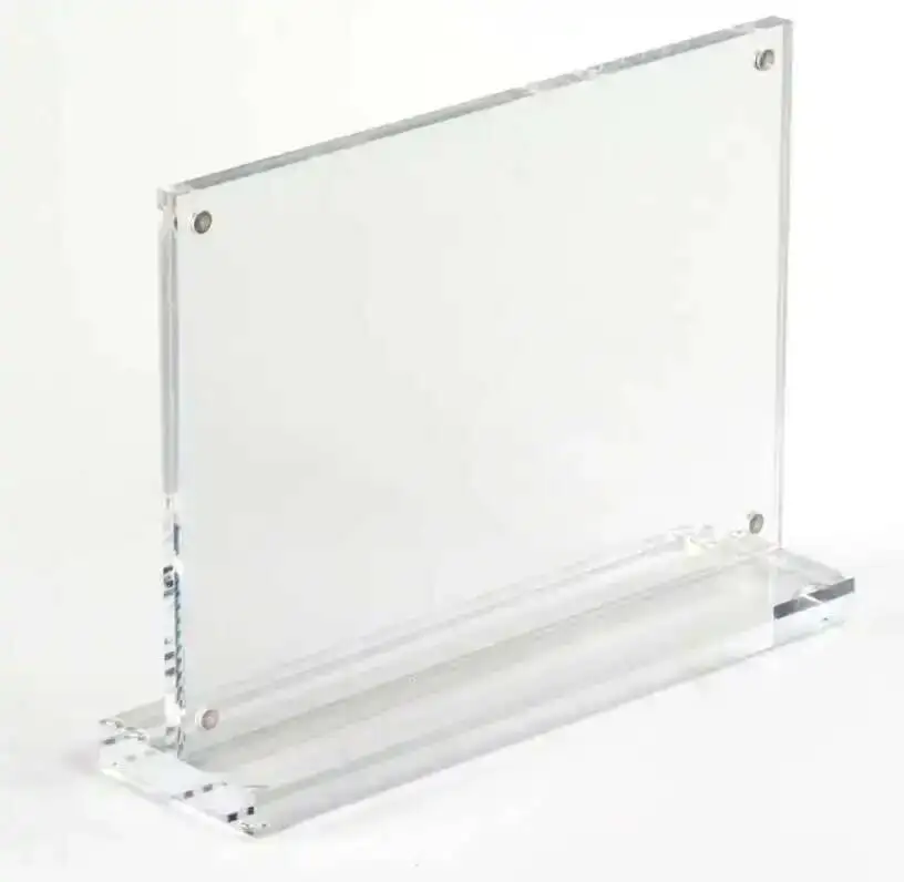 A6 Acryl-Schilderhalter mit Magneten im horizontalen T-Stil – Detail 1
