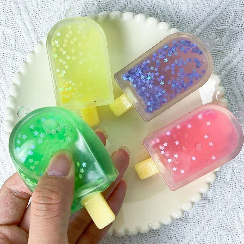 Mochi Taba Squishy Glitter Popsicle Stick Fluffy Ice Cream Fidget Kids Toy Candy Pudding Dessert Girl Birthday Gift random 1pcs fidget toys,anti stress toy,decompression toy,squishy toys,sensory toys,release pressure toy,stress relieving toy
