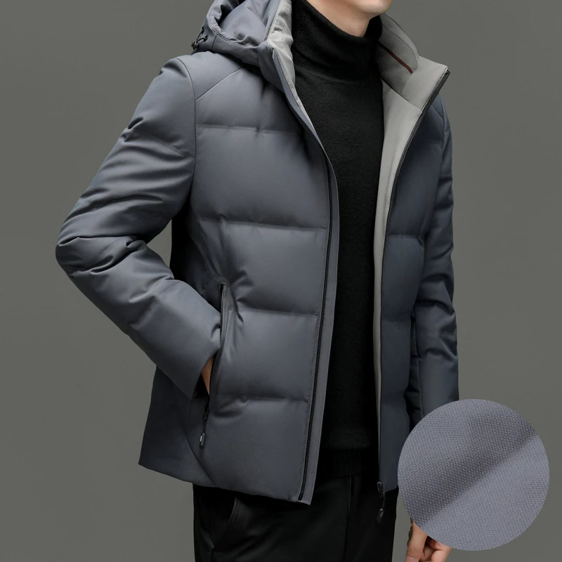 Man Down Jacket Keep Warm In Duck Down Fashion Trend Coat Plus Velvet Streetwear High Quality Casual All Match Business Top New