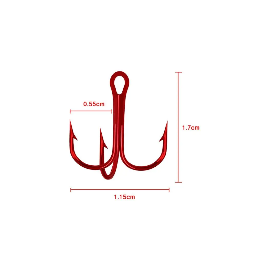 50Pcs Durable Lure Barbed Hooks Fishing Tackle High Carbon Steel Red  Fishhooks Treble Jig - AliExpress