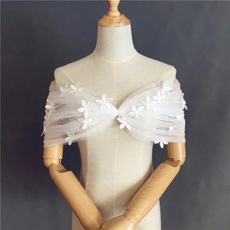 Wedding Accessories Lace Adjustable Bride Shrugs Off The Shoulder V-neck Wedding Top Circumference Custom Made Shrugs Customized - 5