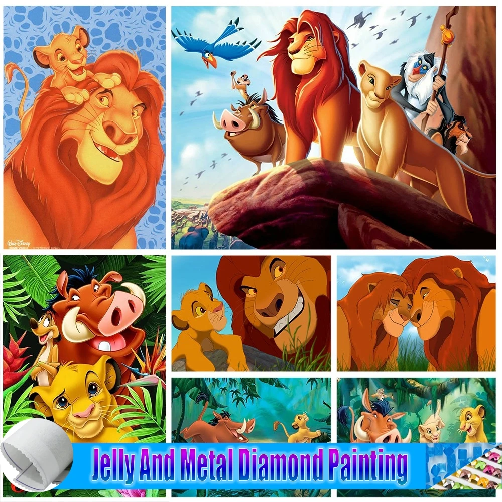 

Cartoon The Lion King Jelly And Metal Diamond Painting Kit Animal Mosaic Mouse Cross Stitch Embroidery Sets Handmade Gift Decor