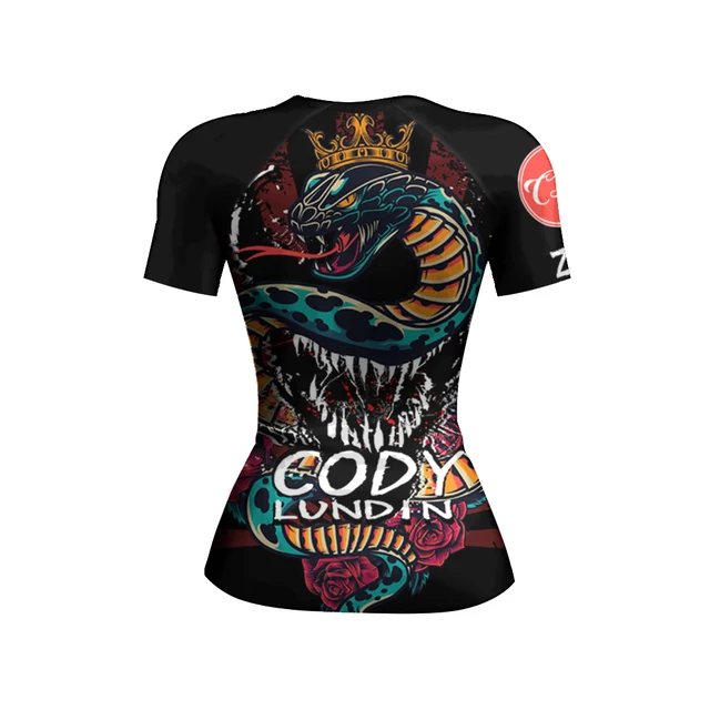 Cody Lundin Sublimazione Donna Combattimento Grappling Vestiti BJJ jiu jitsu Rash Guard Umidità Tatuaggio Fresco T-shirt casual femminile 4