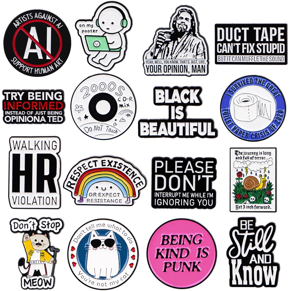 Being Kind Is Punk, gemischte Zitate, Anstecknadeln, niedliche Abzeichen auf Kleidung, Emaille-Anstecknadel, Schmuckzubehör, Broschen für Aktentasche, Geschenk