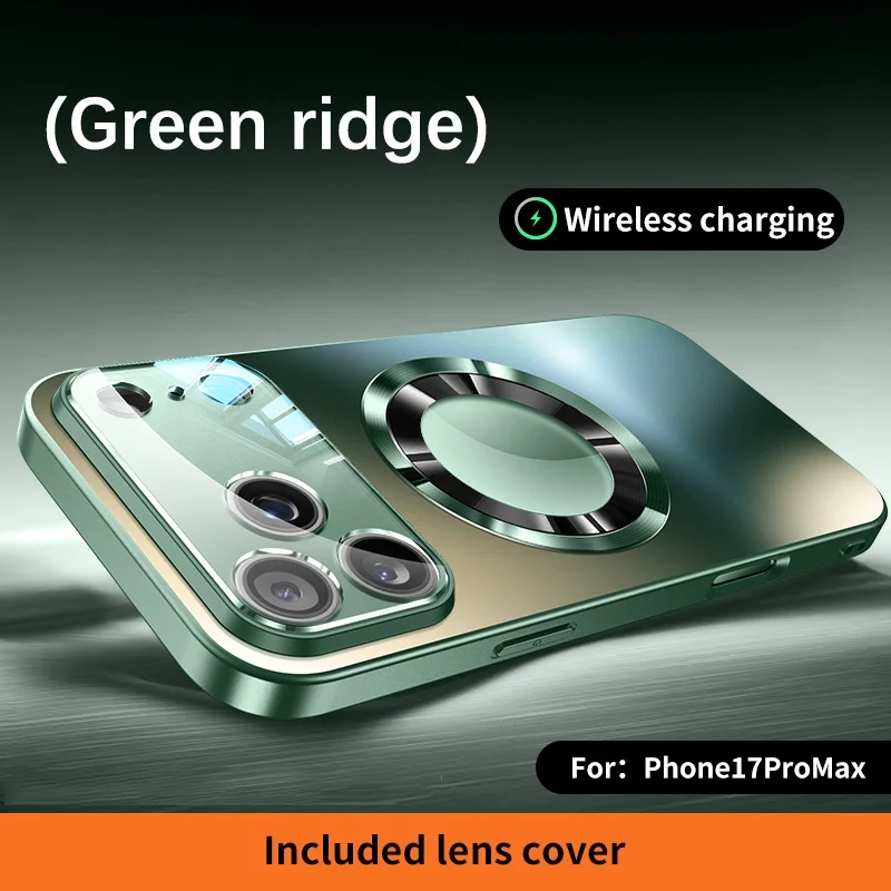 Luxury Titanium Metallic Matte Case with Glass Lens Protection and Magsafe Compatibility