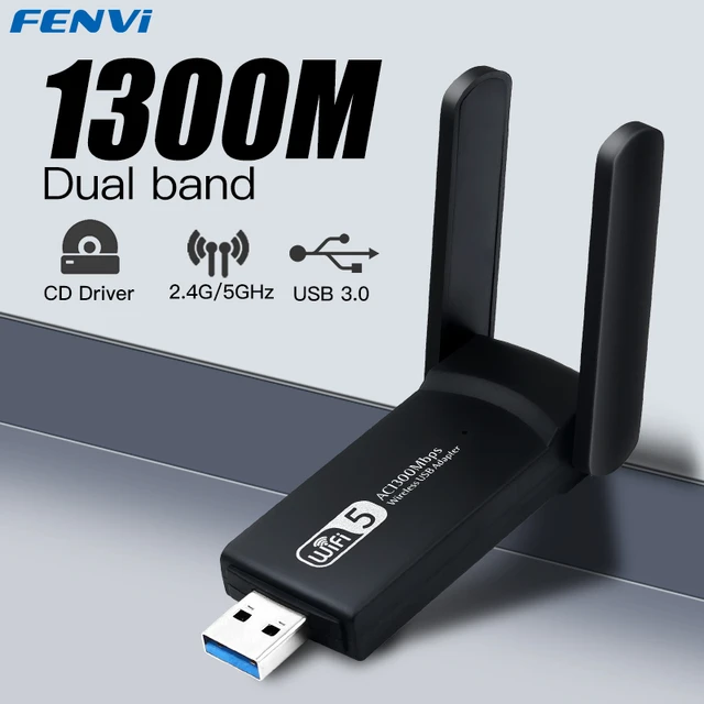 1300mbps Dual Band Fenvi Usb 3.0 Wireless Ac Wifi Adapter 2.4g&5g 802.11ac 600m Wi-fi Receiver Network For Laptop Pc Dongle - Network Cards - AliExpress