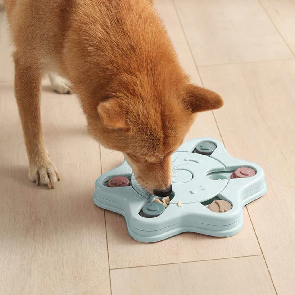 

Slow Feeder Dog Bowl Puzzle IQ Toys Cat Food Dispenser Nonslip Dish Pet Plates Interactive Slow Eating Container Animal Supplies